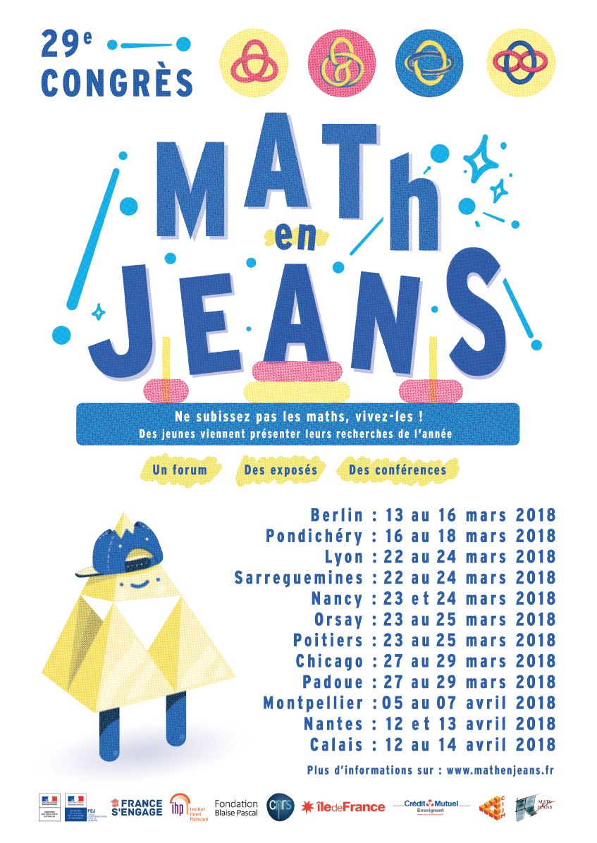 Congrès MATh.en.JEANS 2018 du 12 au 14 avril à Calais