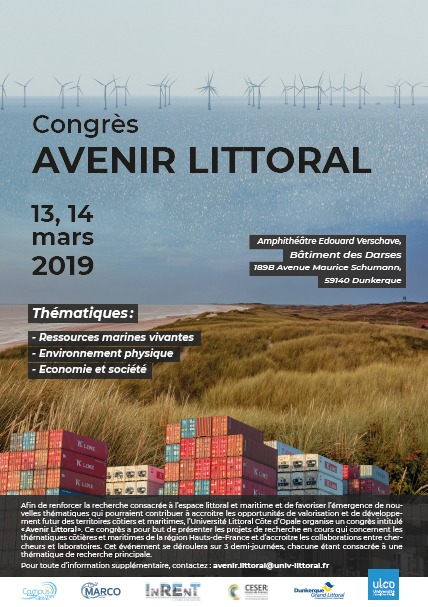 Congrès “Avenir Littoral” 13 et 14 mars 2019