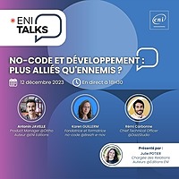 Le No-Code : thème du prochain ENI Talks le 12 décembre